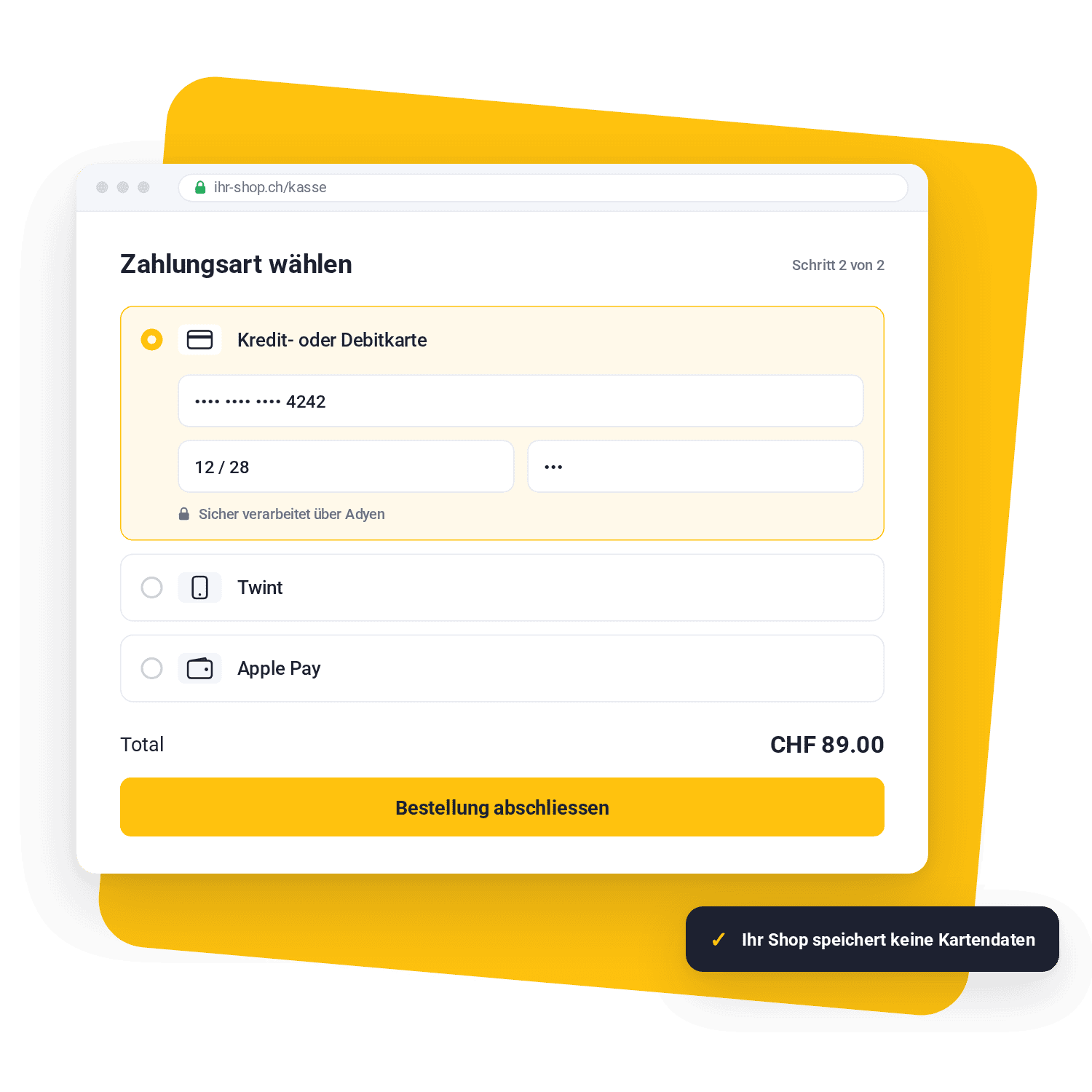 WooCommerce-Checkout mit Karte, Twint und Apple Pay über Sitto Payments